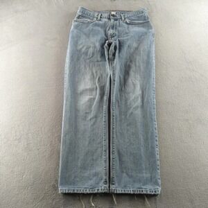 Eddie Bauer Relaxed Jeans 33x32 (Fits 32x31) Light Wash Blue Straight Distressed